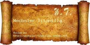 Wechsler Titanilla névjegykártya